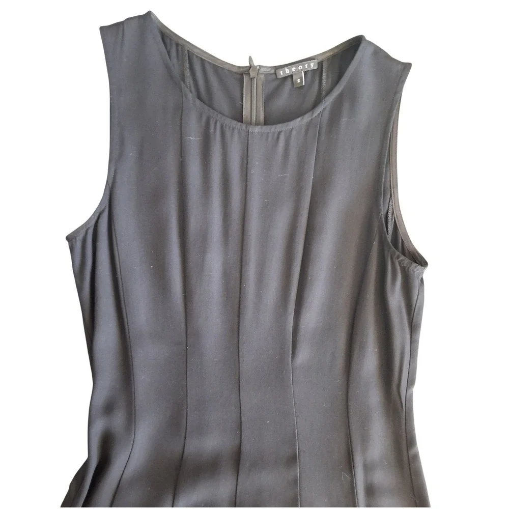 Theory Size‎ 2 Tufi Pax Sleeveless Fit and Flare Dress Pleated Cocktail Casual